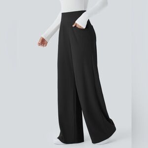 NWT!! HALARA High Waisted Tummy Control Black Wide-Leg Pants